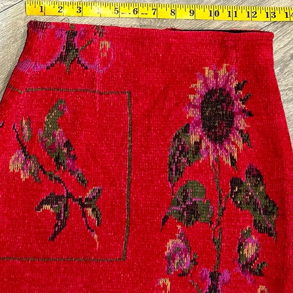 Vintage French Couture Ornel Soie Parisian made soft knit sunflower skirt Size 2 - Picture 4 of 5
